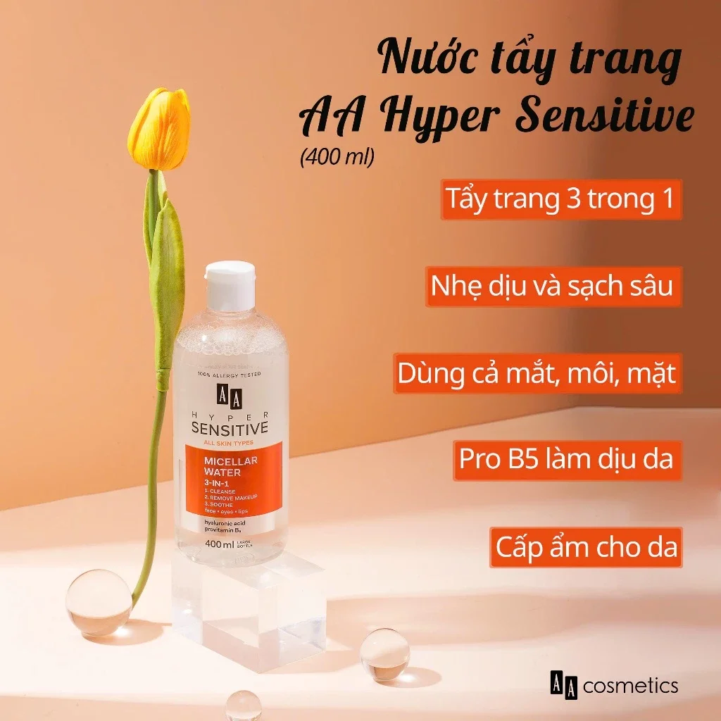 Nước Tẩy Trang 3in1 AA Hyper Sensitive Micellar Water 400ml — Ảnh 5