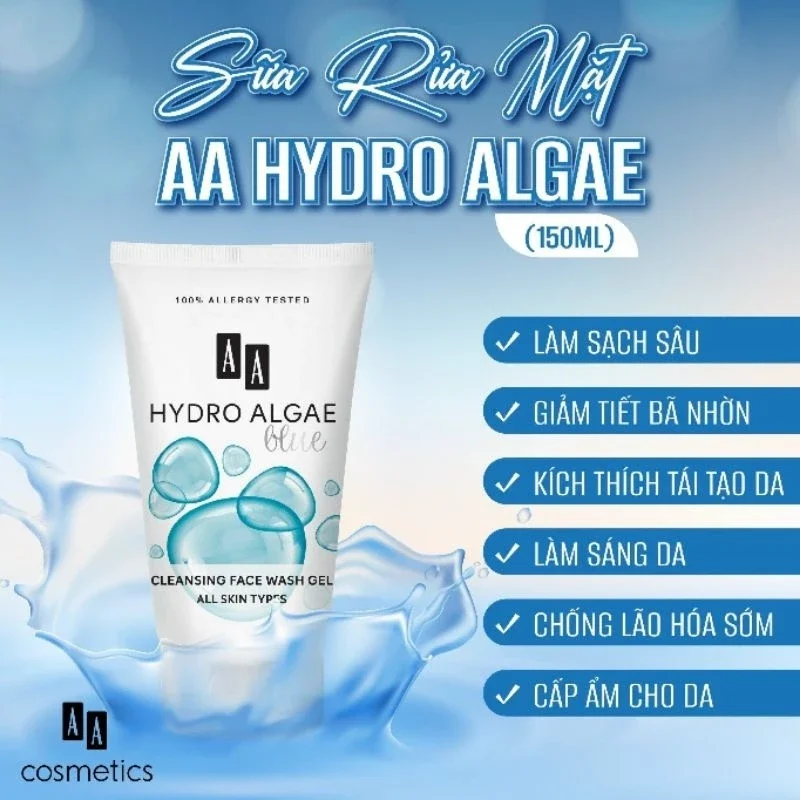 Sữa Rửa Mặt Dưỡng Ẩm AA Hydro Algae Cleansing Face Wash Gel 200ml — Ảnh 2