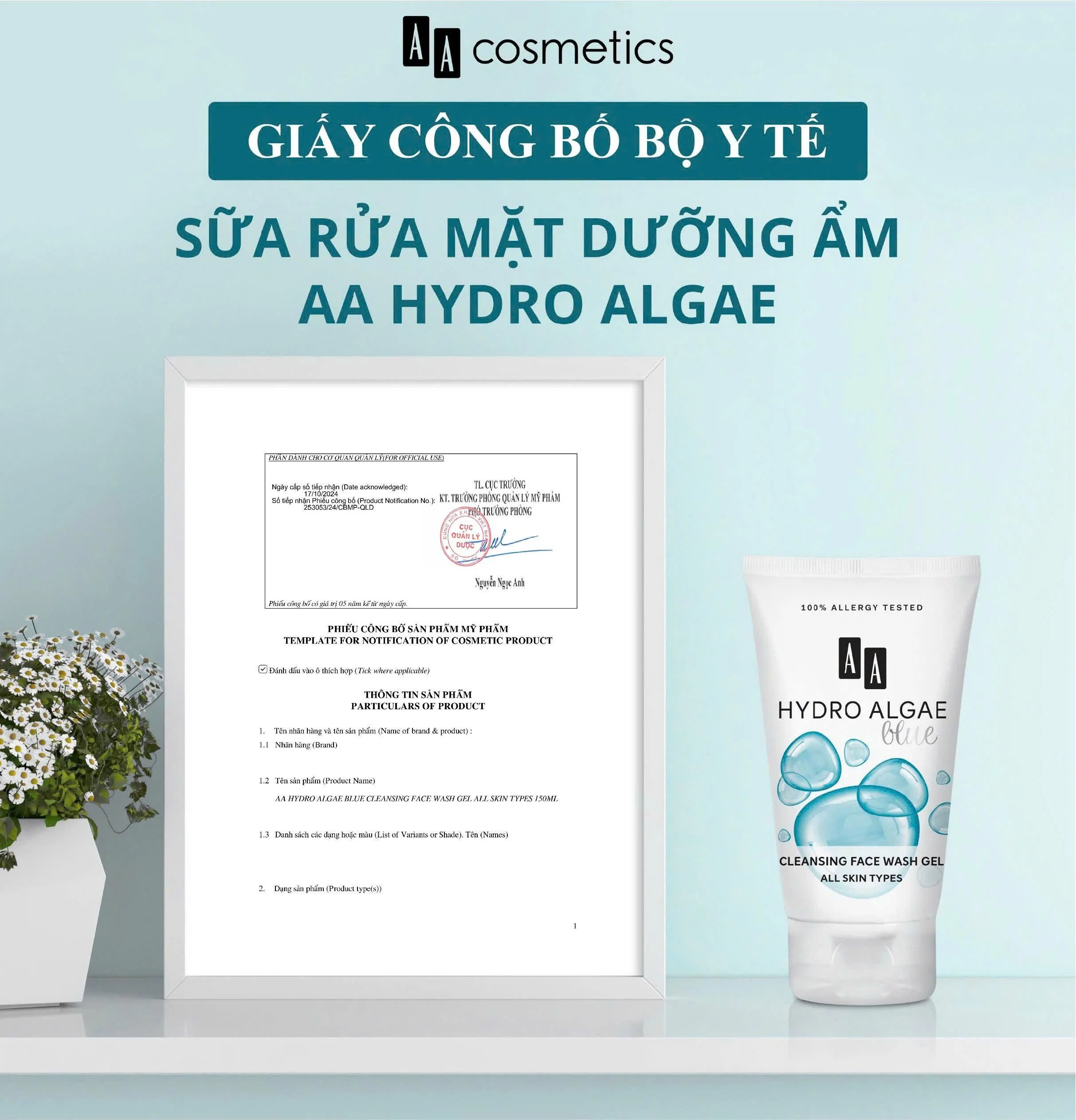Sữa Rửa Mặt Dưỡng Ẩm AA Hydro Algae Cleansing Face Wash Gel 200ml — Ảnh 3
