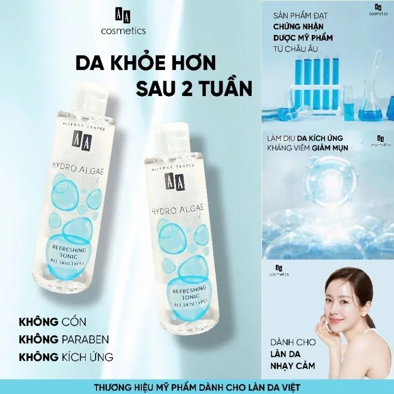 Nước Hoa Hồng Cấp Ẩm AA Hydro Algae Refreshing Tonic 200ml — Ảnh 2