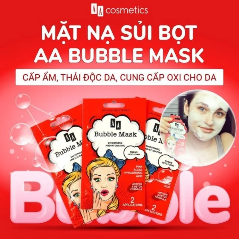 Mặt Nạ Sủi Bọt AA Bubble Mask Moisturizing & Smoothing - Hộp 10 Miếng