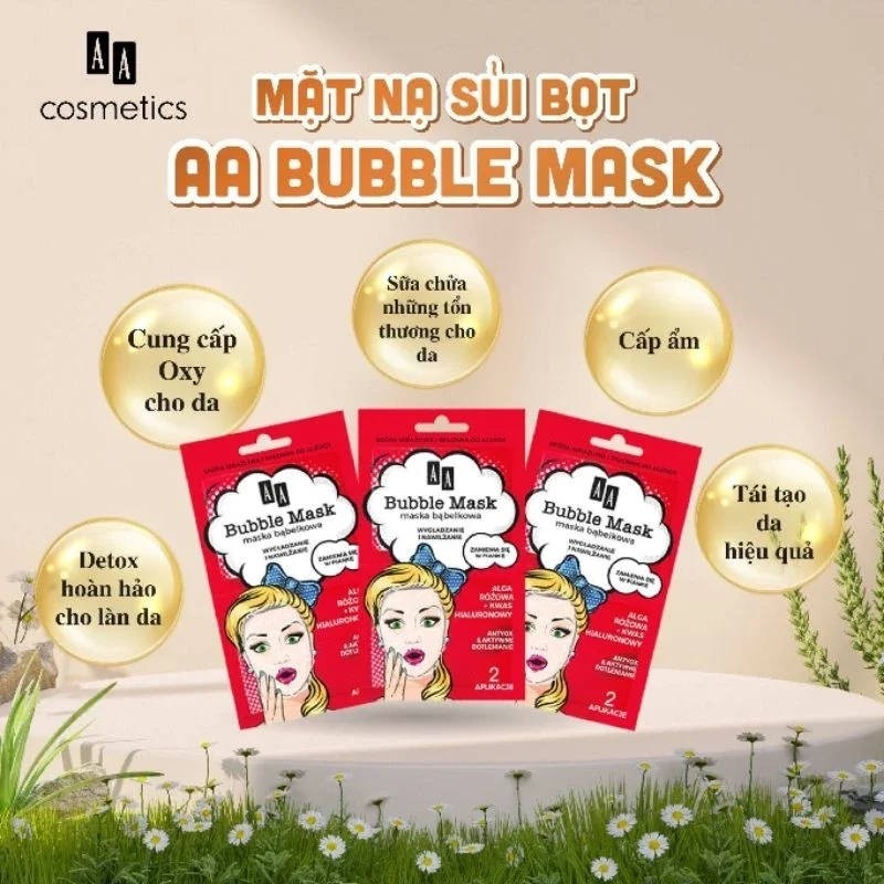 Mặt Nạ Sủi Bọt AA Bubble Mask Moisturizing & Smoothing - Hộp 10 Miếng — Ảnh 3