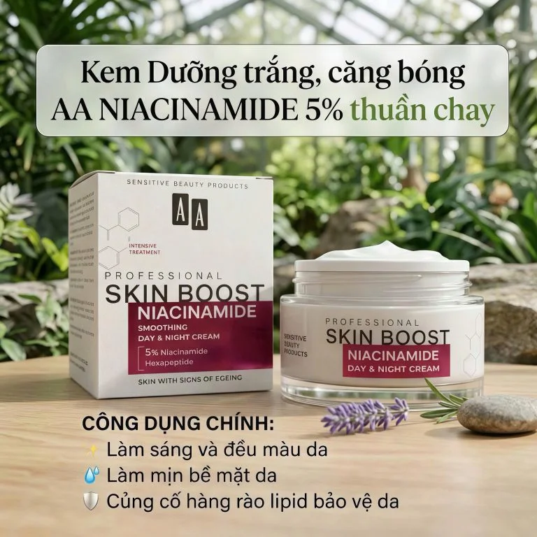 Kem Dưỡng Trắng & Căng Bóng AA Professional Skin Boost Niacinamide Day & Night Cream 50ml