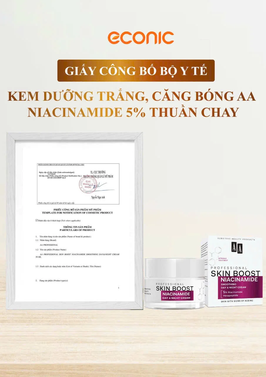 Kem Dưỡng Trắng & Căng Bóng AA Professional Skin Boost Niacinamide Day & Night Cream 50ml — Ảnh 4