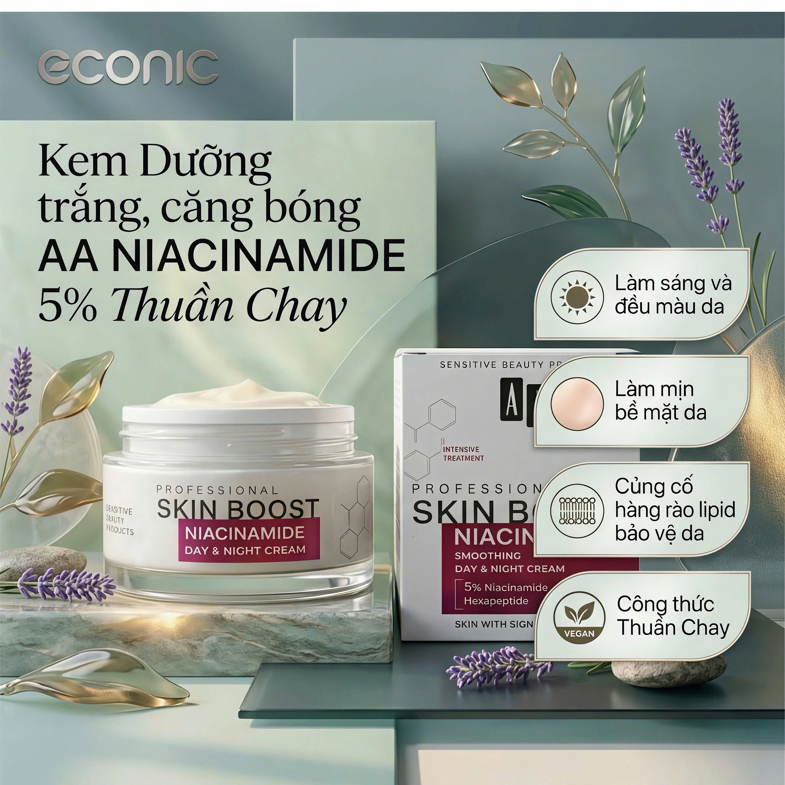 Kem Dưỡng Trắng & Căng Bóng AA Professional Skin Boost Niacinamide Day & Night Cream 50ml — Ảnh 6