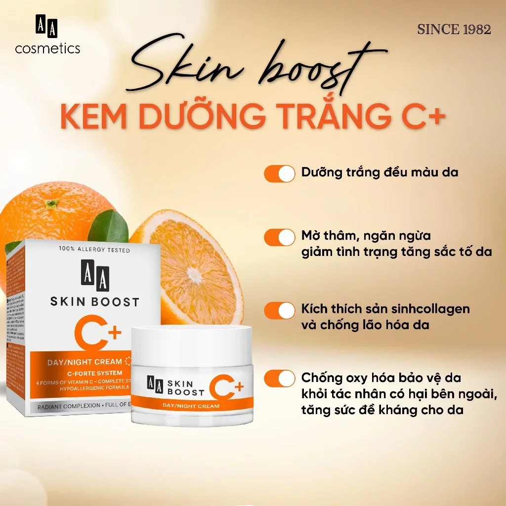 Kem Dưỡng Trắng & Làm Đều Màu Da AA Skin Boost C+ Day & Night Cream 50ml — Ảnh 2