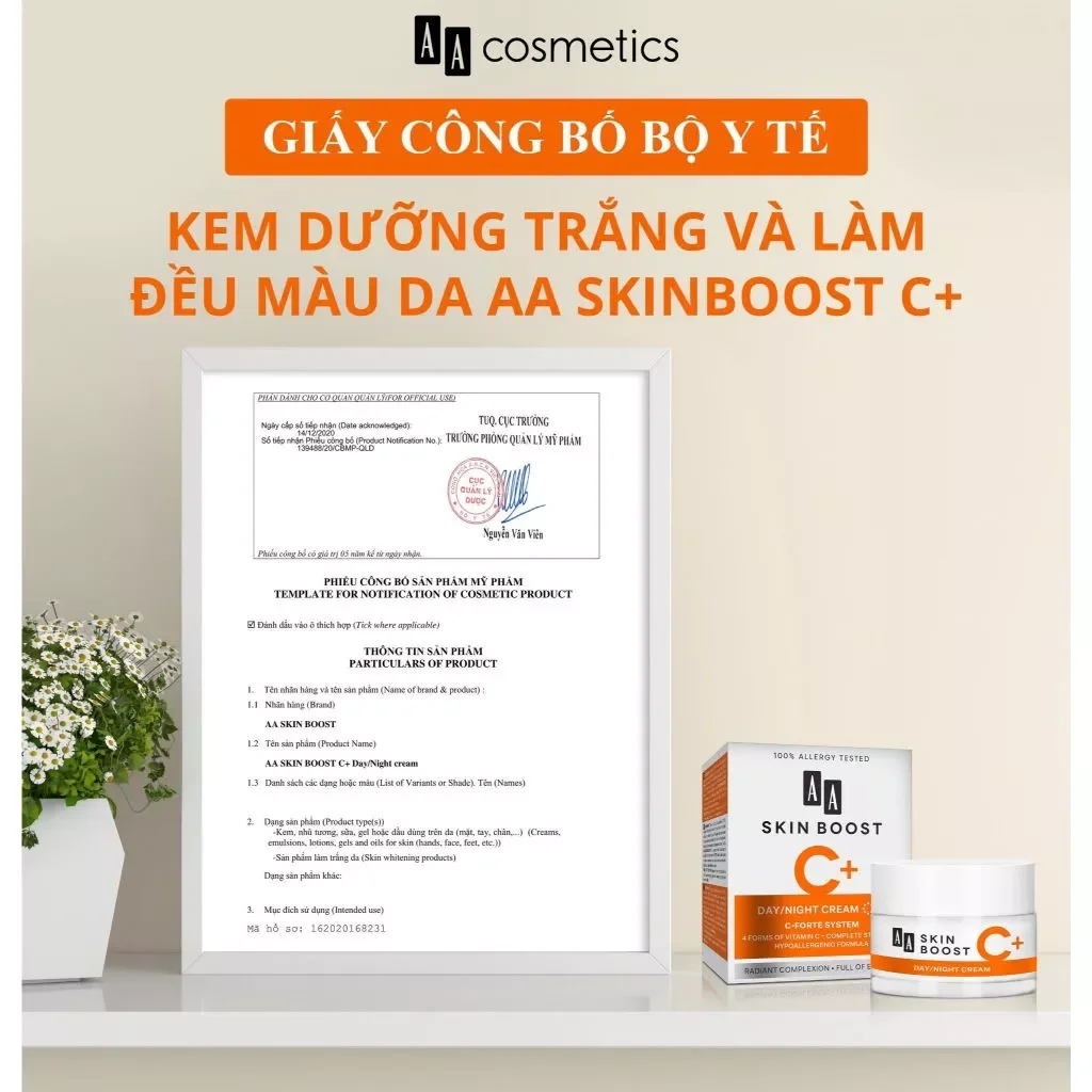 Kem Dưỡng Trắng & Làm Đều Màu Da AA Skin Boost C+ Day & Night Cream 50ml — Ảnh 5