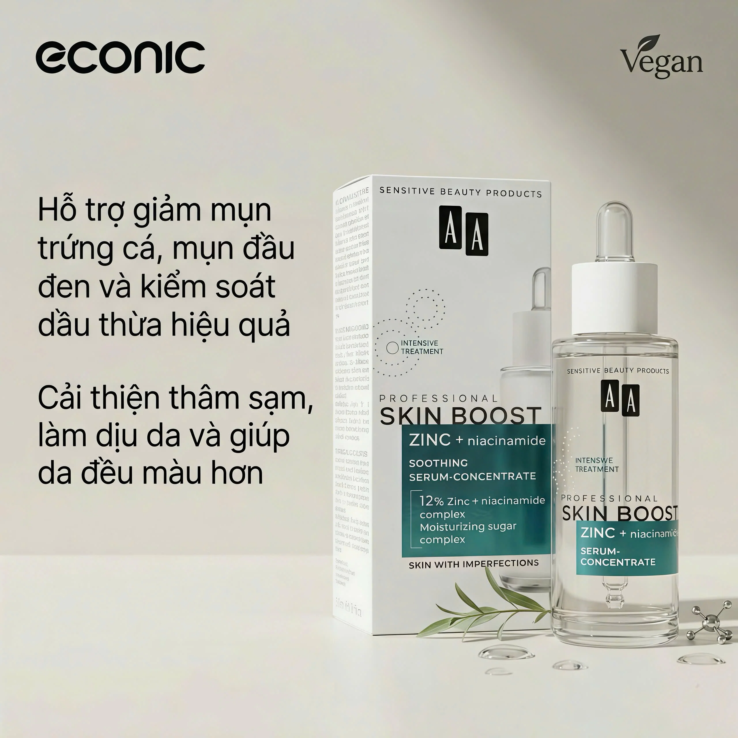 Huyết Thanh Hỗ Trợ Giảm Mụn AA Skin Boost Zinc + Niacinamide 12% 30ml — Ảnh 4