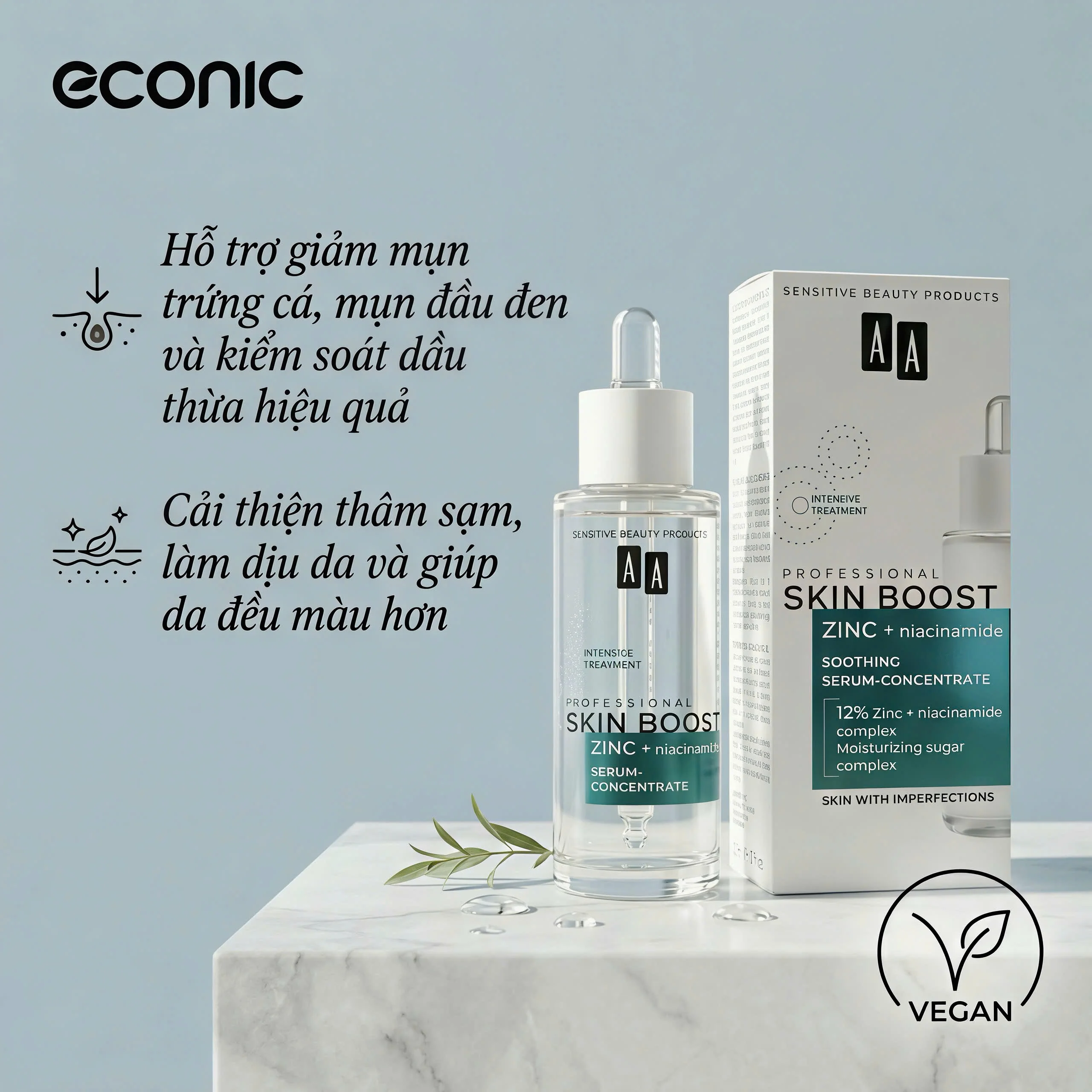 Huyết Thanh Hỗ Trợ Giảm Mụn AA Skin Boost Zinc + Niacinamide 12% 30ml — Ảnh 5