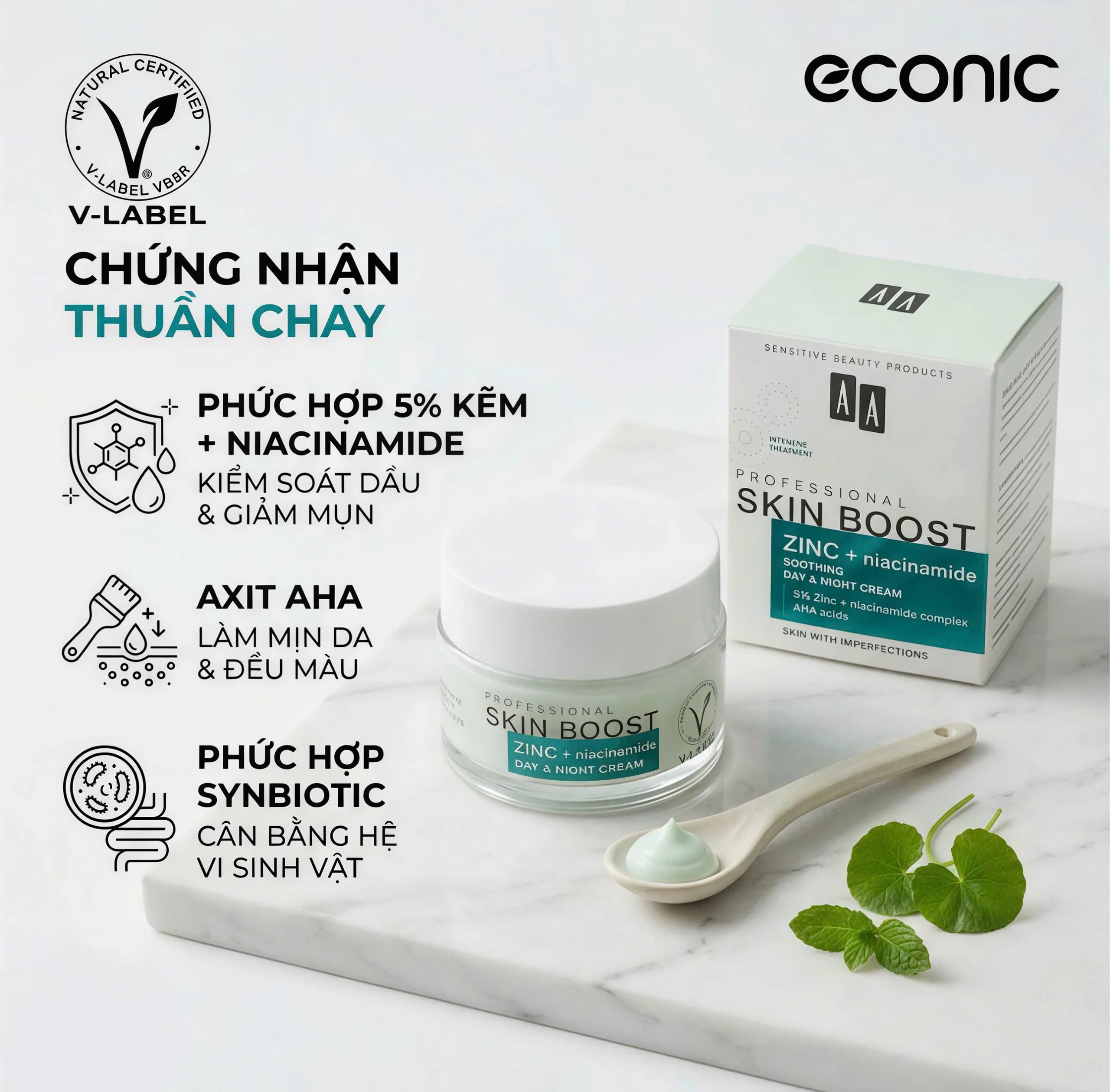 Kem Dưỡng Hỗ Trợ Giảm Mụn AA Professional Skin Boost Zinc + Niacinamide 50ml — Ảnh 5
