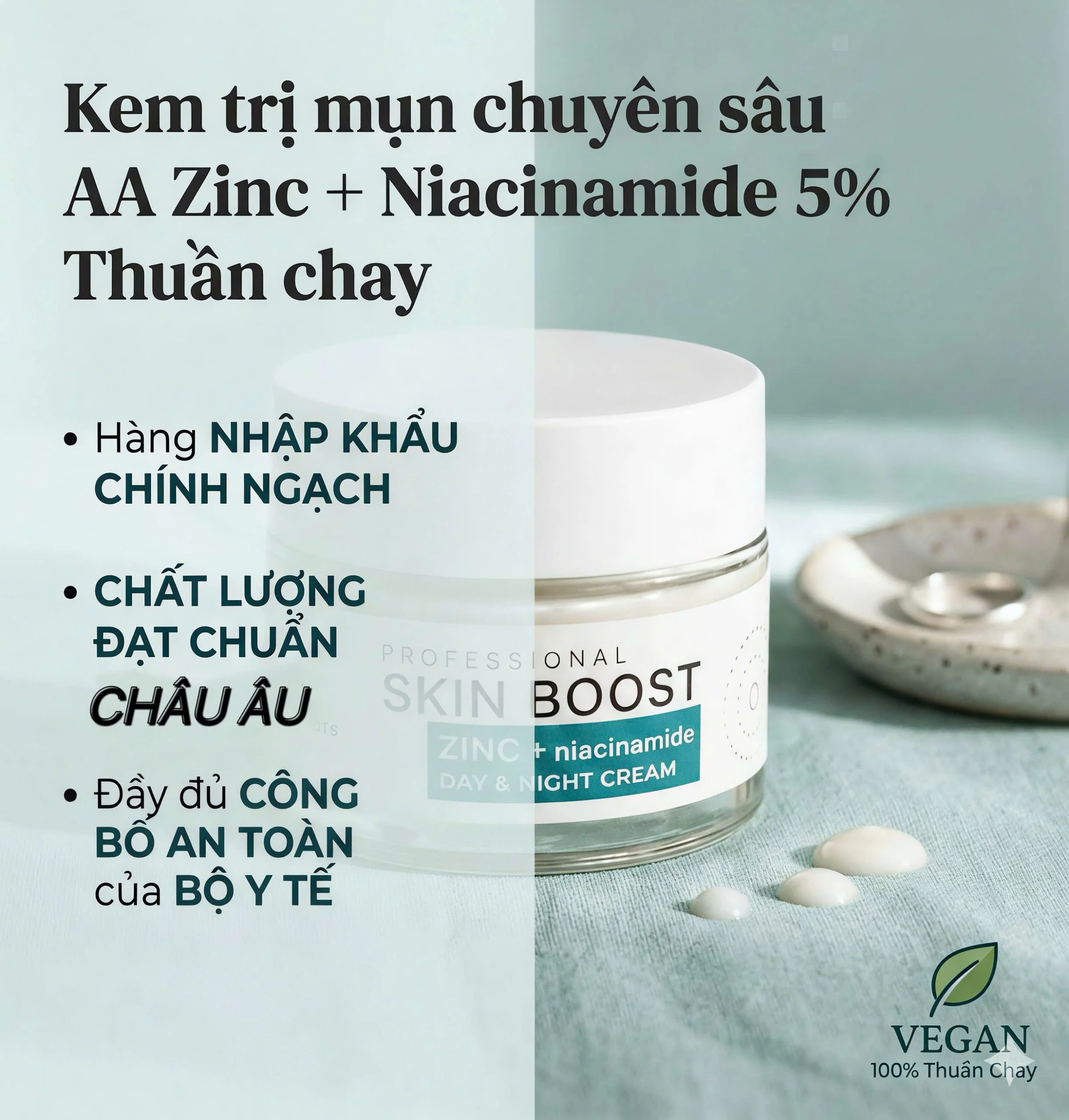 Kem Dưỡng Hỗ Trợ Giảm Mụn AA Professional Skin Boost Zinc + Niacinamide 50ml — Ảnh 6