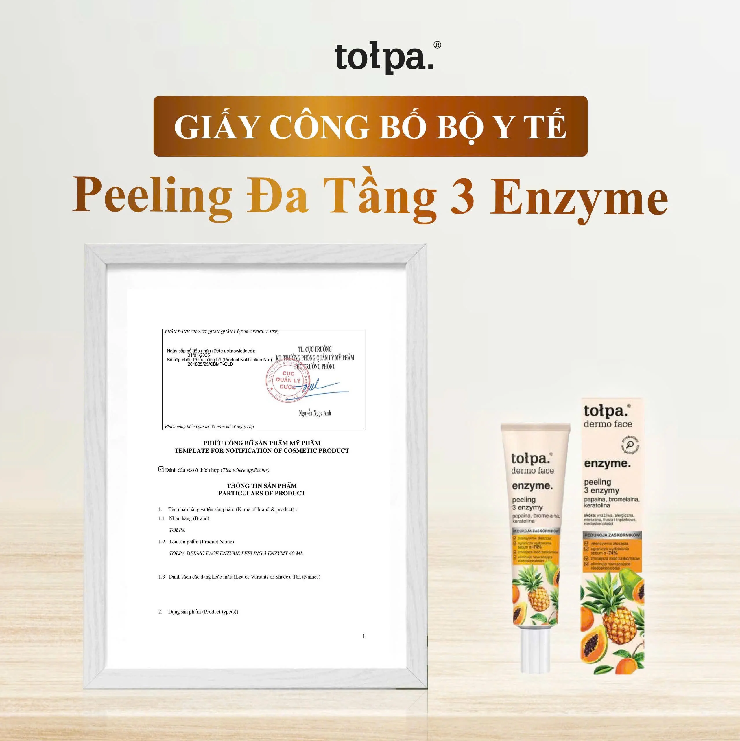 Tẩy da chết Peeling Da Tầng 3 Enzyme Tolpa (40ml) — Ảnh 5