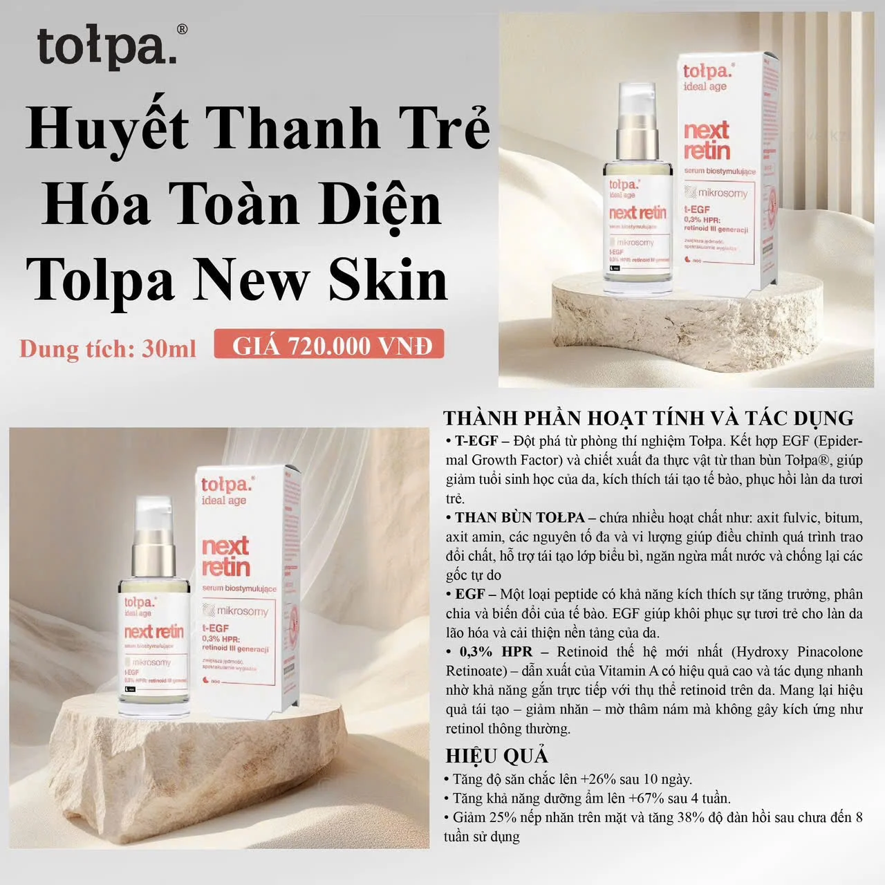 Huyết Thanh Trẻ Hóa Tołpa Next Retin HPR 0,3% 30ml — Ảnh 2