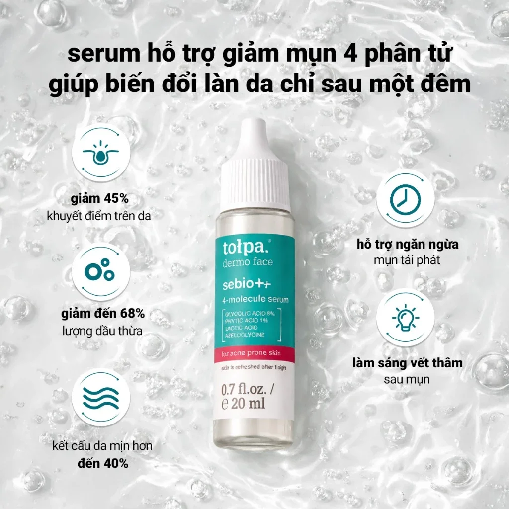 Huyết Thanh Tołpa Dermo Face Sebio+ Serum 4 Molekuły 20ml — Ảnh 7