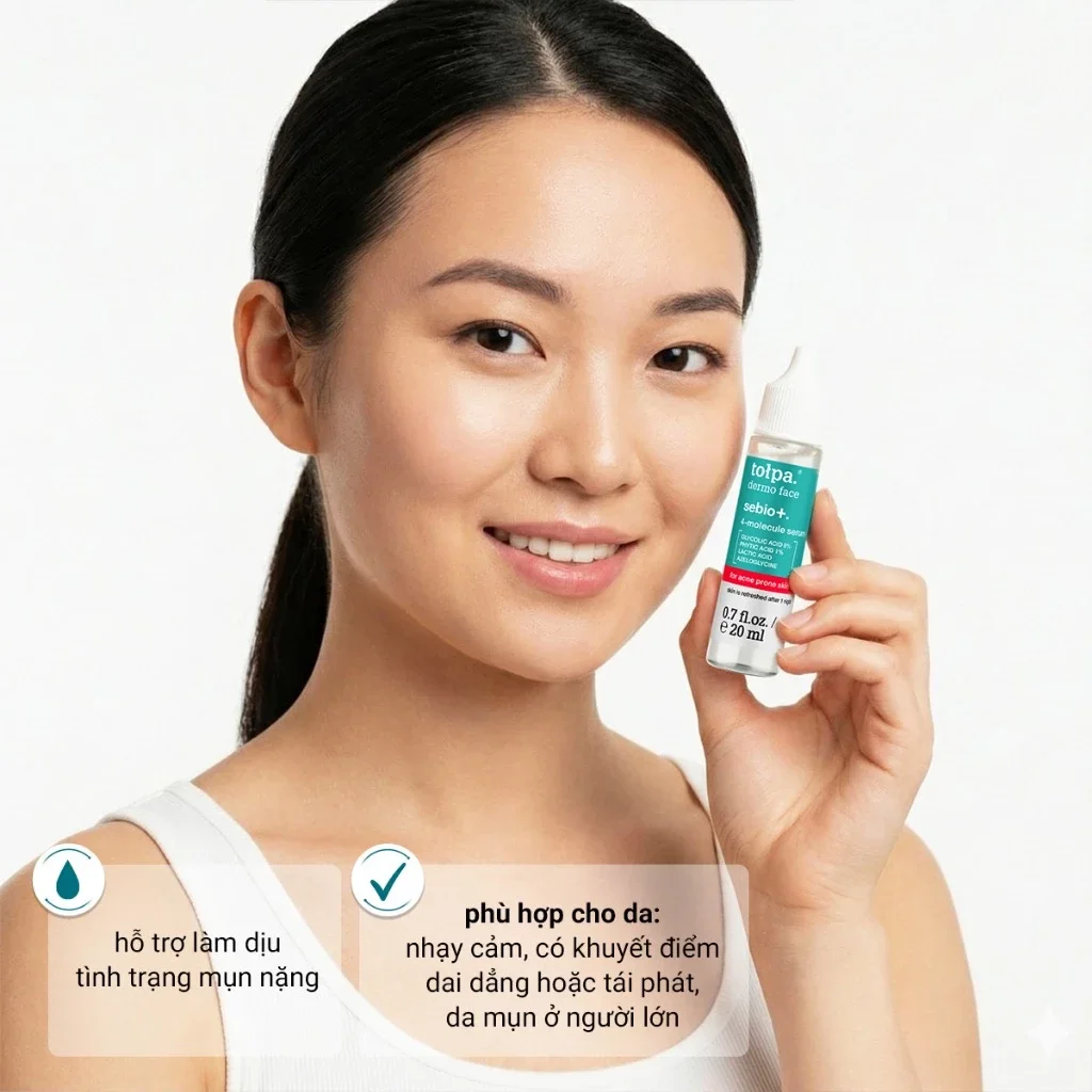 Huyết Thanh Tołpa Dermo Face Sebio+ Serum 4 Molekuły 20ml — Ảnh 8