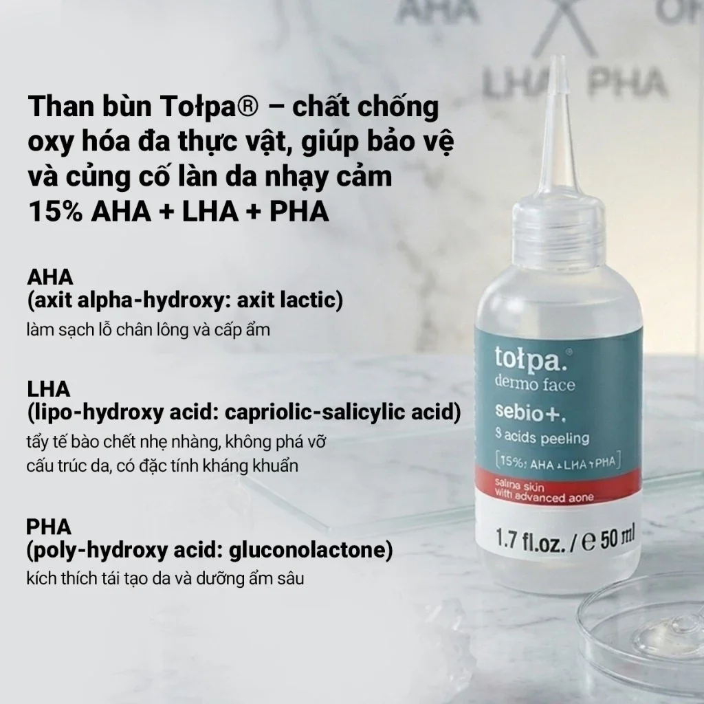 Peeling Hỗ Trợ Giảm Mụn Tołpa Dermo Face Sebio+ 3 Acids 50ml — Ảnh 6