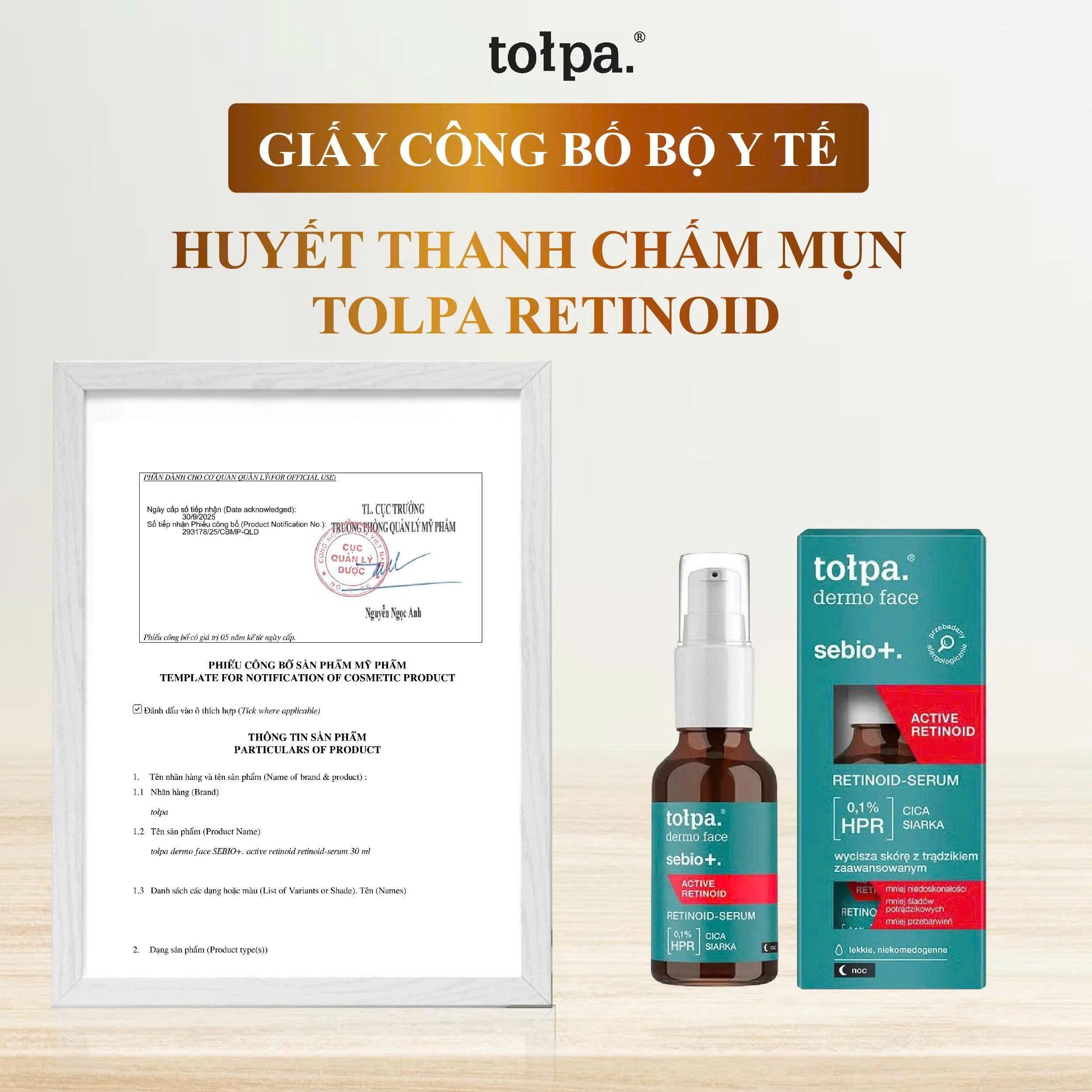Huyết Thanh Tołpa Dermo Face Sebio+ Active Retinoid HPR 0,1% 30ml — Ảnh 2