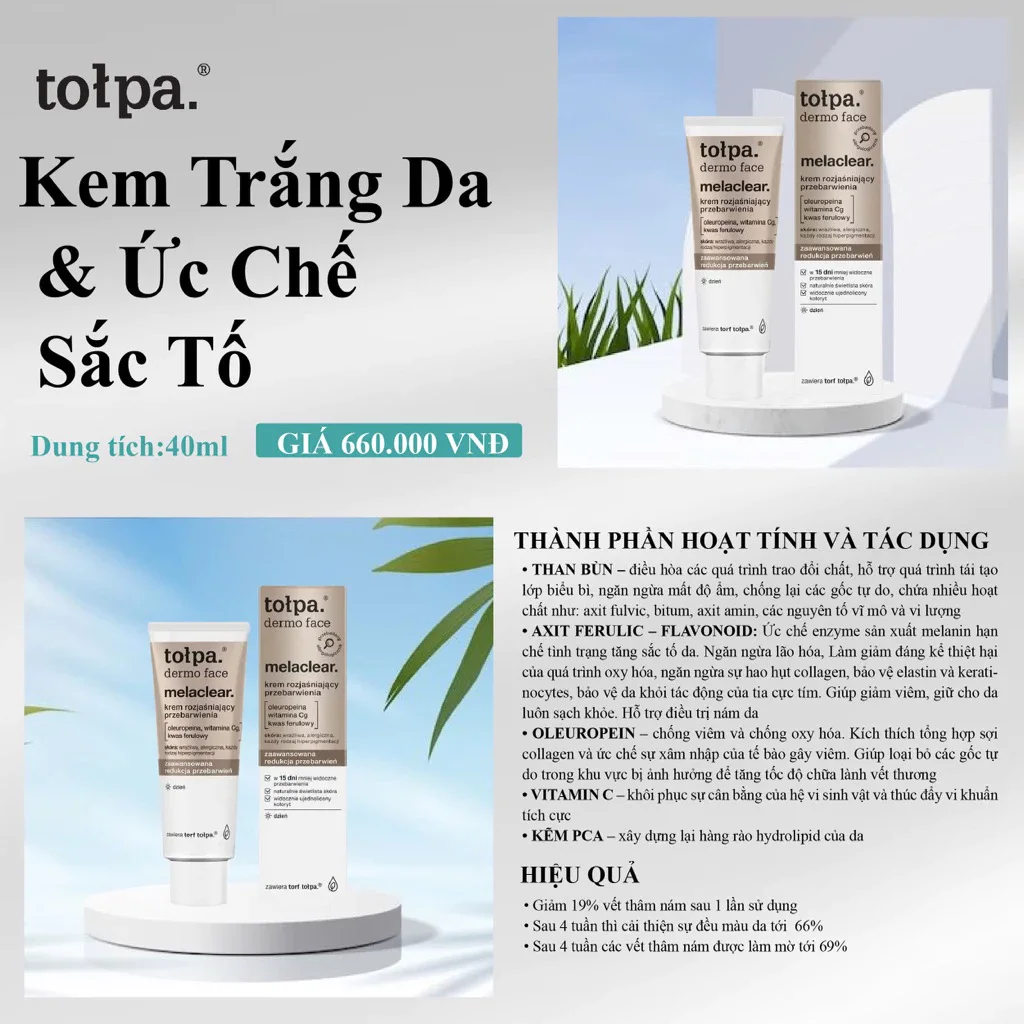 Kem Điều Chỉnh Sắc Tố Ban Đêm Tołpa Melaclear 40ml — Ảnh 3