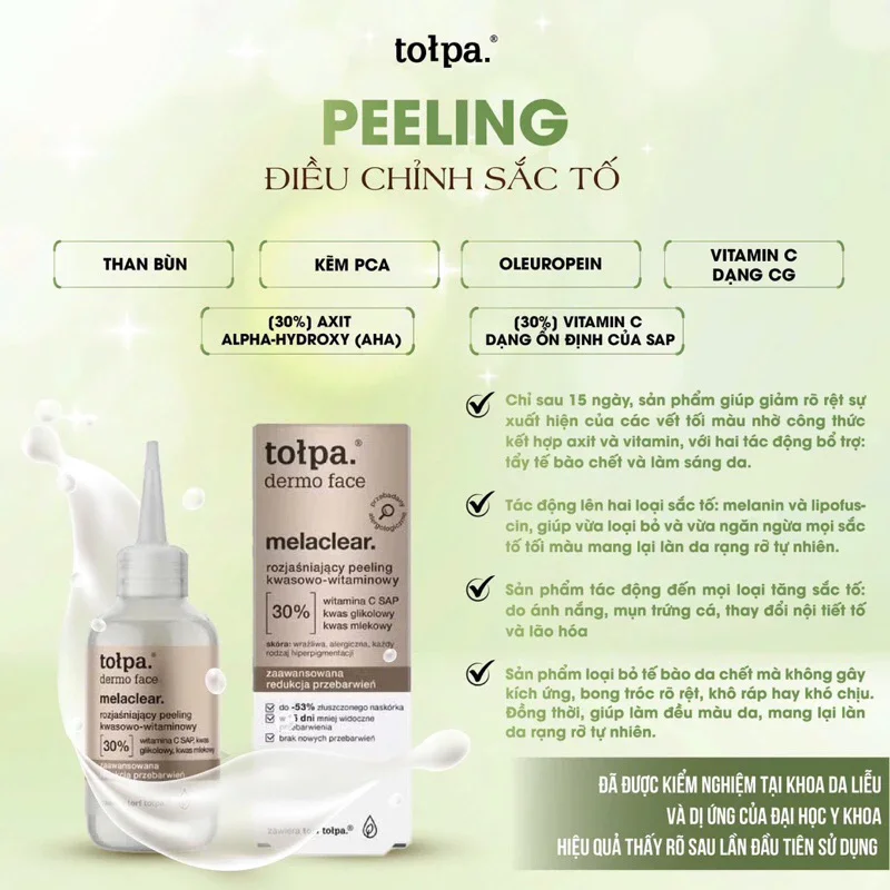 Peeling Điều Chỉnh Sắc Tố Tołpa Melaclear 50ml