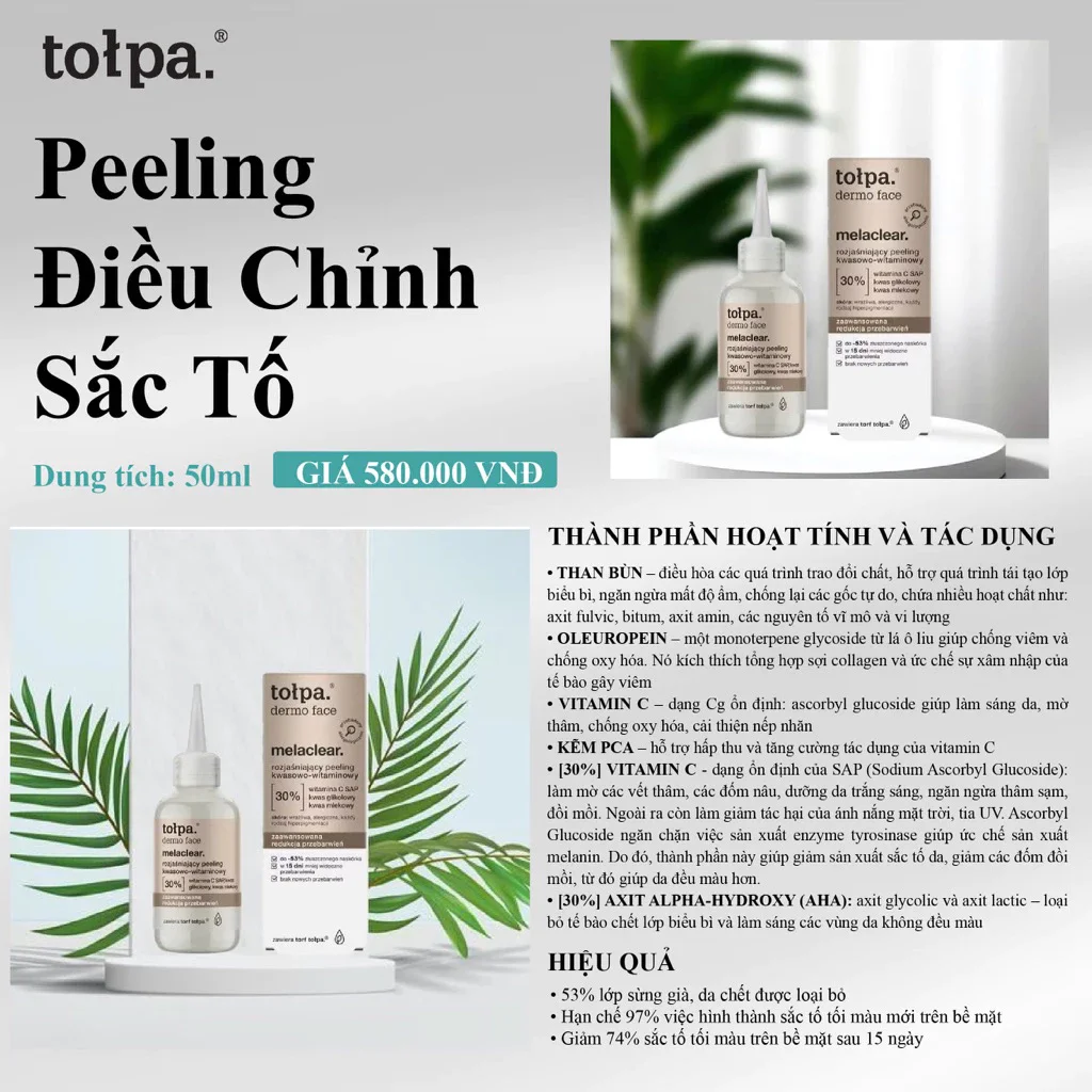 Peeling Điều Chỉnh Sắc Tố Tołpa Melaclear 50ml — Ảnh 4
