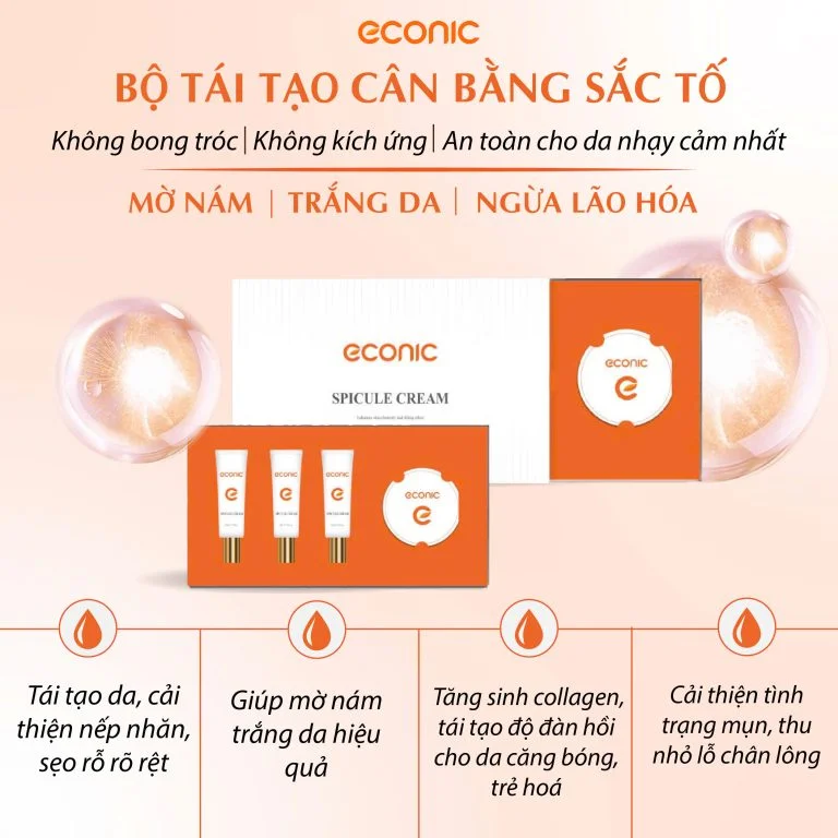 Bộ Tái Tạo Cân Bằng Sắc Tố Econic Spicule Cream Set 15ml