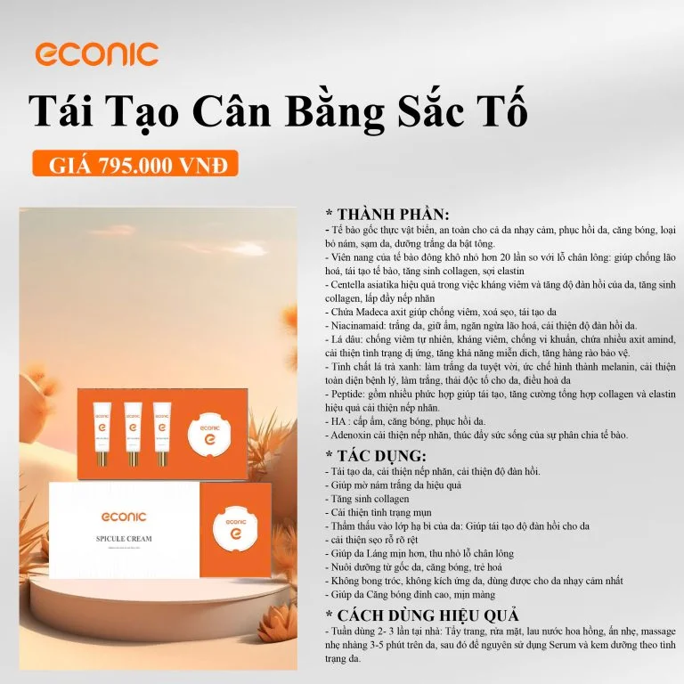 Bộ Tái Tạo Cân Bằng Sắc Tố Econic Spicule Cream Set 15ml — Ảnh 4