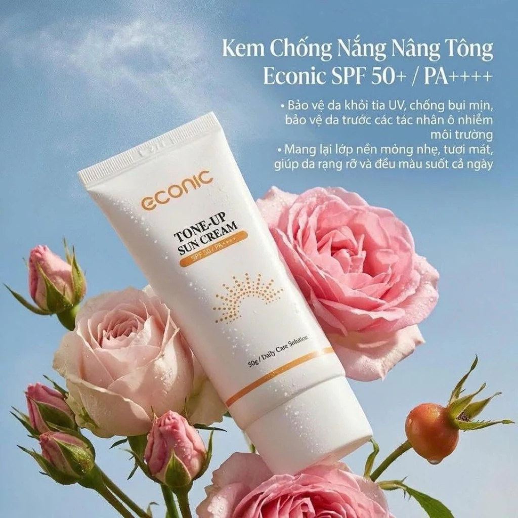 Kem Chống Nắng Nâng Tông Econic Tone-Up Sun Cream SPF50+ PA++++ 50ml – Bảo Vệ Da Toàn Diện, Nâng Tông Tự Nhiên