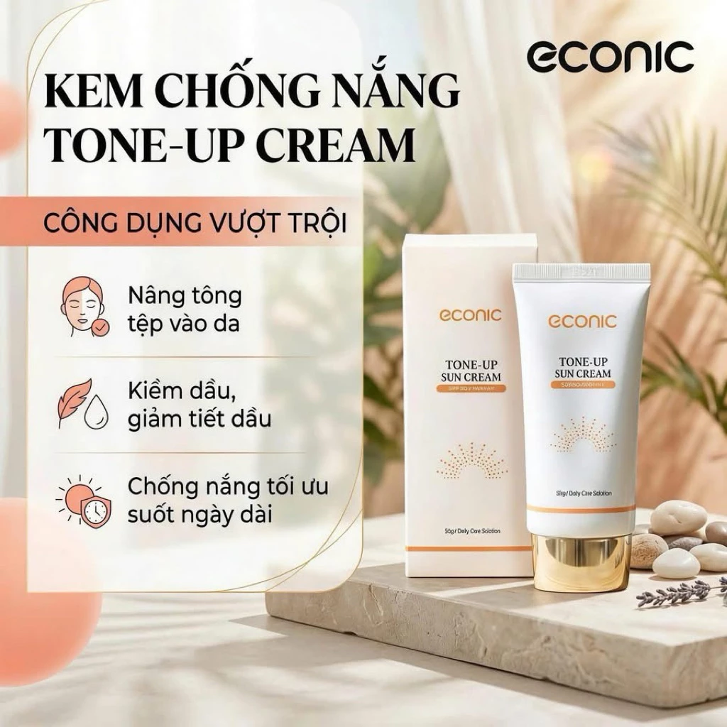 Kem Chống Nắng Nâng Tông Econic Tone-Up Sun Cream SPF50+ PA++++ 50ml – Bảo Vệ Da Toàn Diện, Nâng Tông Tự Nhiên — Ảnh 4